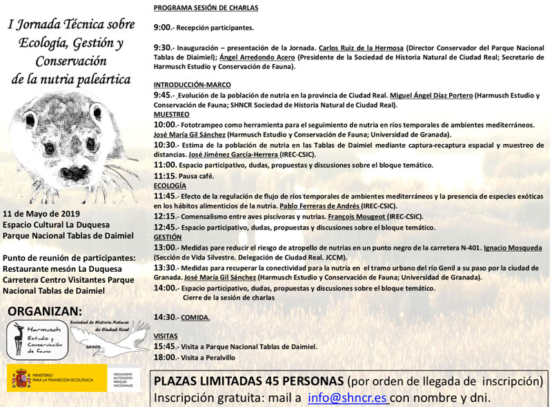 Jornada sobre Ecología, Gestión y Conservación de la nutria paleártica