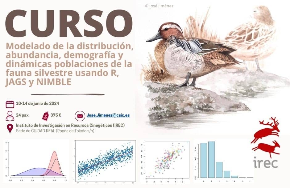 Curso de modelado de la distribución, abundancia, demografía y dinámicas poblaciones de la fauna silvestre usando R, JAGS y NIMBLE